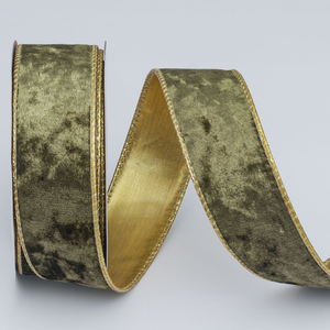 Vente en gros nouveauté <span class=keywords><strong>ruban</strong></span> de velours avec déco dorée pour le bricolage arcs emballage cadeau décoration d'arbre de Noël - Product Image 3