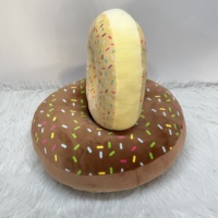 Coussin en forme d'anneau en peluche donut spongieux en peluche coussin impression numérique 3d coussins de canapé en forme de nourriture beignet jeter oreiller