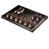 UZIA-264FL Range-chaussures coulissant en aluminium avec armoire de rangement dissimulée, organisateur de rangement pour chaussures à fermeture douce