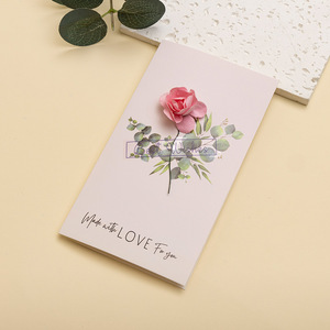 Biglietto d'auguri 3D INS con rose fresche e auguri scritti a mano per la Festa della Donna - Ideale per ringraziamenti e fiori - Product Image 4