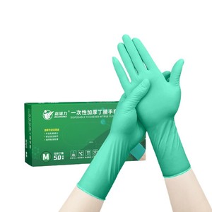 Jiazhanli Disposable Thickened Nitrile Gloves M 50 Pairs Latex Free For Kitchen Cleaning And Food Processing - Product Image 1