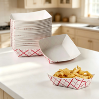 Barquette jetable en papier kraft biodégradable, qualité alimentaire, résistante à la graisse, imperméable, compatible micro-ondes, pour hot-dogs et frites commerciaux