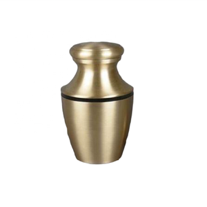 Urnas de cremación de metal de diseño simplista, urnas para cenizas conmemorativas funerarias de tres bandas estrechas a precio mayorista - Product Image 4