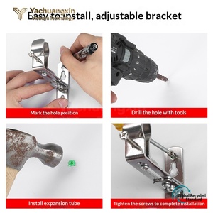 Adjustable Iron Curtain Rod <b>Bracket</b> Wall Mounted Hook Base Adjustable Support Clamp for Home Decor - Product Image 3