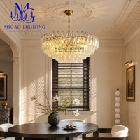 Lustre en verre côtelé transparent de style médiéval français, suspension de luxe pour villa, salon, salle à manger, plafond haut, décoration intérieure