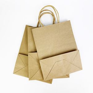 Sacs en papier kraft personnalisables avec poignée, recyclables, pour le shopping, vente en gros - Product Image 6