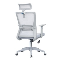 Chaise de bureau ergonomique moderne en maille avec accoudoirs réglables, support lombaire et mécanisme d'inclinaison pivotant pour usage en atelier