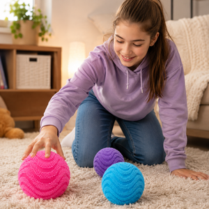 Balle anti-stress <span class=keywords><strong>rose</strong></span> à picots personnalisée, <span class=keywords><strong>jouet</strong></span> sensoriel pour soulager le stress et la relaxation, avec boîte cadeau - Product Image 5