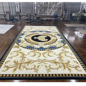High quality hand made tufted wool flower pattern design carpet custom logo design thick area rug wholesale price