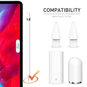 AhaStyle-Adaptador de carga + TAPA DE REPUESTO magnética + cubierta de <span class=keywords><strong>puntas</strong></span> de plástico de repuesto 1:1, para <span class=keywords><strong>Apple</strong></span> <span class=keywords><strong>Pencil</strong></span> 1st - Product Image 2
