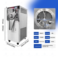 Machine à crème glacée pour restaurant 160L/H grande capacité Machine de congélation horizontale automatisée par lots avec refroidissement par air avec CE/ETL