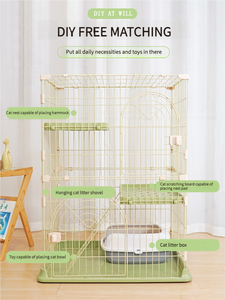 Современная трехслойная железная клетка для кошек, большая независимая комбинация, забор для домашних животных, дышащая пластиковая металлическая коробка, прочная упаковка - Product Image 2