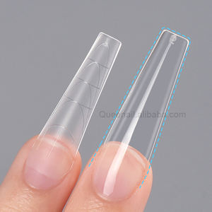 Nuevas puntas de <span class=keywords><strong>uñas</strong></span> con acabado mate acrílico semipermanente, caja de 240 piezas, extra larga, transparente, sin rastro con líneas de regla, puntas de <span class=keywords><strong>uñas</strong></span> - Product Image 2