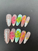 Uñas de Alta Calidad Hechas a Mano con Diseño Tridimensional, Venta al Por Mayor de Fábrica, Personalización Disponible
