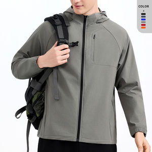 2025 hommes deux pièces ensembles personnalisés coupe-vent Shorts et veste réfléchissant fermeture éclair en nylon deux pièces coupe-vent ensemble court - Product Image 2