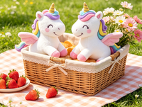 Peluche Pégase Arc-en-ciel Brodé Personnalisé, Super Doux, Adorable Cheval Ailé en Peluche pour Cadeaux Enfants, Anti-Stress