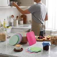 Sous-verres en silicone de qualité alimentaire, formes variées, antidérapants, résistants à la chaleur, avec logo personnalisé, pour tasses à café, thé, maison, café, vente en gros