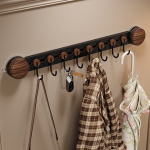 Crochets droits de style couleur <span class=keywords><strong>noyer</strong></span> du fabricant Salle de bain et toilette avec crochets monocouche à forte adsorption anti-perte - Product Image 2