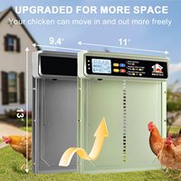 Porte automatique pour poulailler, alimentée par énergie solaire, 4 modes automatiques, capteur de lumière, minuterie, télécommande, sécurité anti-pincement, sauvegarde USB