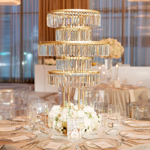 Décoration <span class=keywords><strong>de</strong></span> fête, perles en acrylique cristallines, support doré, <span class=keywords><strong>centre</strong></span> <span class=keywords><strong>de</strong></span> <span class=keywords><strong>table</strong></span> en métal doré pour mariage - Product Image 5