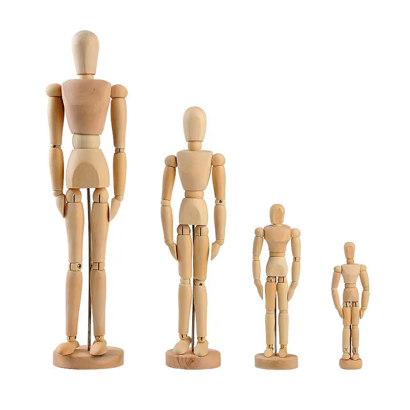 Maniquí de cuerpo humano de madera para hombre y mujer, modelo de 12 pulgadas, 30 CM, ajustable, articulado, para dibujo de artistas