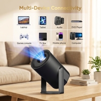 Vente en gros de projecteurs miniatures Turn1 personnalisés avec écran de 2 pouces, 200 lumens ANSI, prise en charge 4K, haut-parleurs intégrés, home cinéma