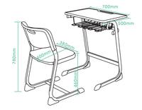 Mobilier scolaire moderne, table et chaise de classe, ensemble de bureau et chaise pour étudiants