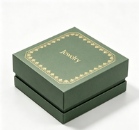 Boîte à bijoux de luxe avec fermeture magnétique en feuille d'or, matériaux recyclés, boîte cadeau en papier rigide, insert en éponge, emballage personnalisé avec logo