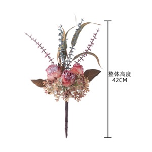 ช่อดอกกุหลาบประดิษฐ์สไตล์จีน ผ้าทอแบบแพน ตกแต่งบ้าน สไตล์อินสตาแกรม - Product Image 4