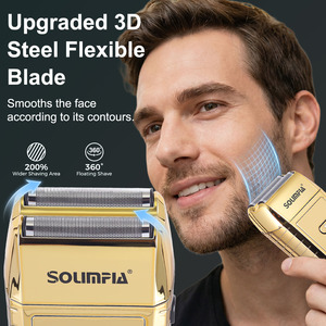 Solimpia HT-968 Rasoio Elettrico a Doppia Lamina per Uomo - Rasoio Ricaricabile Senza Fili per Uso Bagnato e Asciutto, Ricarica Rapida USB-C - Product Image 5