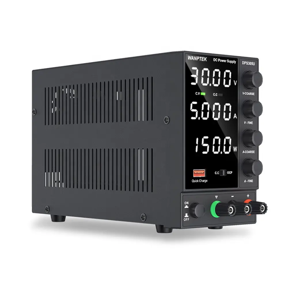 Wanptek dps305u 0-30V 0-5A 150W chuyển mạch DC cung cấp điện 4 chữ số hiển thị LED điều chỉnh Mini Cung cấp điện AC 115V/230V 50/60Hz