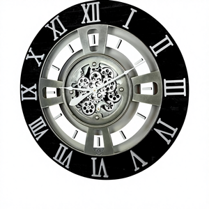 <span class=keywords><strong>Orologio</strong></span> <span class=keywords><strong>da</strong></span> <span class=keywords><strong>Parete</strong></span> HUATUO con <span class=keywords><strong>Ingranaggi</strong></span> Mobili, Stile Inglese (Nero Vintage 24 Pollici (60 Cm)) Prodotto in Inghilterra - Product Image 2