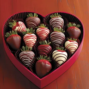 2021豪华定制新装饰礼品心脏盒草莓巧克力包装盒展示strawberried盒