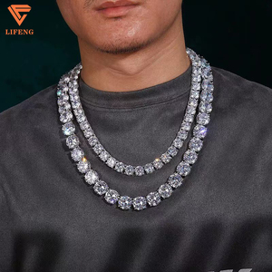 Neuankömmling Silber HipHop Modeschmuck 8MM/15MM Iced Out Bling Big Size Diamant VVS Moissan ite Tennis Chain Herren Halskette - Product Image 6