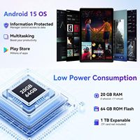 Laptop Android 15 10 Inci Bersertifikasi GMS, Prosesor 5-Core 1.8 GHz, RAM 20 (3+17) GB, ROM 64 GB, Dapat Diperluas hingga 1 TB, Layar Sentuh IPS HD 1280x800