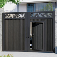 Portail de cour en aluminium au design chinois moderne / Application d'entrée / Alliage 6063-T5 / Anti-corrosion / Compatible avec moteur automatique