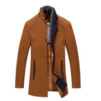 Manteau Trench Premium Mi-Long en Mélange de Laine Épaisse pour Hommes d'Âge Moyen avec Revers Cranté – Idéal pour les Affaires et l'Extérieur