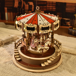 ชุดของขวัญตงมู่ฉวี ของเล่นไม้ DIY รุ่น AMK62 กล่องดนตรีม้าหมุนแสนโรแมนติกสำหรับเด็กและผู้ใหญ่ ตัวต่อไม้ 3 มิติ สำหรับดรอปชิปปิ้ง - Product Image 3