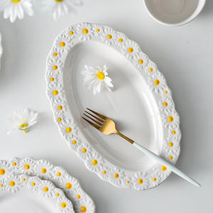 Bol à salade domestique, tasse en céramique de style occidental, ensemble de vaisselle, assiette à dessert, assiette à steak - Product Image 2