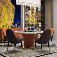Table à manger en marbre post-moderne rectangulaire, tables et chaises de salle à manger de luxe léger, mobilier de maison moderne simple, 1 pièce