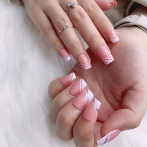 TSZS-<span class=keywords><strong>uñas</strong></span> postizas <span class=keywords><strong>cuadradas</strong></span> cortas para mujer, color rosa, Nude, blanco, francés, <span class=keywords><strong>2022</strong></span> - Product Image 3