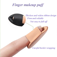 Mini houppette de maquillage portable en forme de coussin d'air pour le visage, éponge de maquillage, mini houppette à poudre pour les doigts