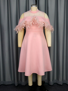 Dulce pluma rebordear una línea hombro frío <span class=keywords><strong>vestidos</strong></span> <span class=keywords><strong>de</strong></span> cóctel <span class=keywords><strong>de</strong></span> <span class=keywords><strong>boda</strong></span> africanos formales - Product Image 4