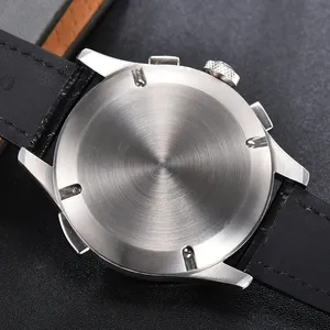 Reloj de Hombre <span class=keywords><strong>Parnis</strong></span> de Moda, 45 mm, Negro, Automático, Mecánico, con Fase Lunar, Calendario, Correa de Cuero, Cristal - Product Image 4