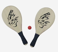 Jeu de raquette et balle en bois pour sports de plein air - Jouet de fitness sonore personnalisé et écologique pour adultes - Jeux de compétences sur la plage