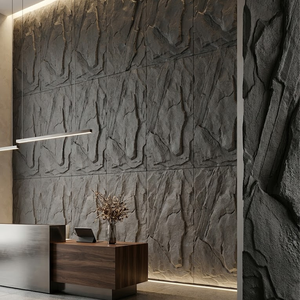 Panneau mural en pierre PU 50 mm d'épaisseur 600x1200 mm, étanche, ignifuge, résistant aux UV, pour salle de bain, cuisine, chambre, villa, fond TV, cour - Product Image 2