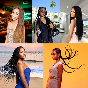 Lot de 4 mèches pré-étirées EZ Braid Expression pour tresses, 60 pouces, 320g, texture Yaki, 34 couleurs, pour femmes noires, vente <span class=keywords><strong>en</strong></span> gros - Product Image 6