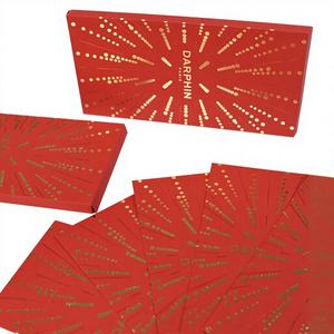 Cartes de visite personnalisées haut de gamme en papier fantaisie rouge avec estampage à chaud, logo personnalisé, options en carton et papier kraft - Product Image 1