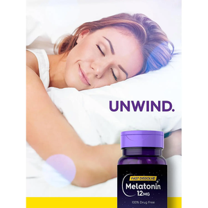 Melatonina Natural a Base de Hierbas para Adultos, 12 mg, Disolución Rápida, Suplemento Dietético para un Sueño Reparador, en Tabletas - Product Image 2