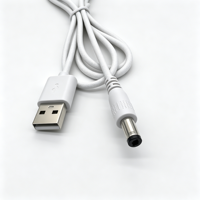 Kabel Daya USB PVC Fleksibel Tipe A Male ke 5.5x2.1mm DC Male untuk Router, Lampu LED Strip, Kamera IP, Pengisian Daya Perangkat 5V